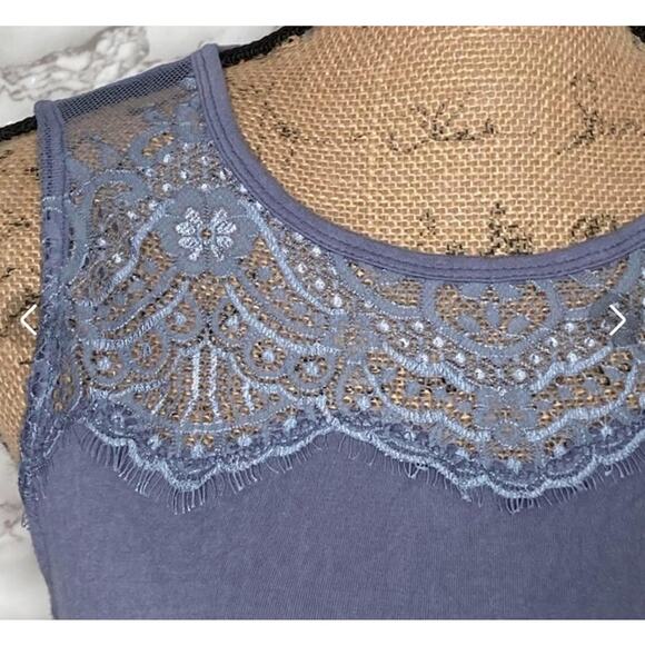 Banana Republic Womens Lace Smokey Blue Gray Sleeveless Tank Top Size XS - Picture 5 of 11